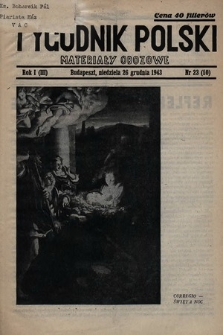 Tygodnik Polski : materiały obozowe. 1943, nr 23