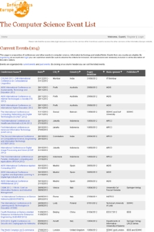 The Computer Science Event List: A Service of Informatics Europe