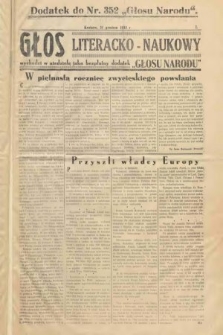 Głos Literacko-Naukowy : dodatek do nr 352 „Głosu Narodu” : wychodzi w niedzielę jako bezpłatny dodatek Głosu Narodu