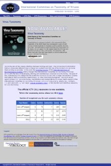 International Committee on Taxonomy of Viruses = Międzynarodowy Komitet Taksonomii Wirusów (ICTV)