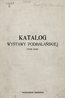 Katalog wystawy podhalańskiej, Lwów, 1911