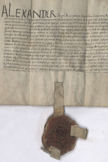 Dokument króla Aleksandra I dotyczący zastawu miast Starego i Nowego Sambora Janowi Odrowążowi ze Sprowy staroście samborskiemu
