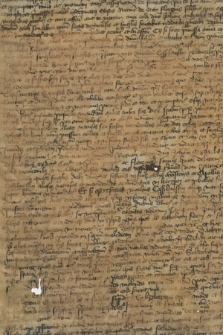 Fragment instrumentu notarialnego dotyczącego sporu o obsadę kanonii katedralnej krakowskiej między Janem synem Michała z Radochoniec a Mikołajem Kozłowskim