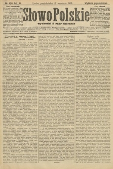 Słowo Polskie (wydanie popołudniowe). 1906, nr 420