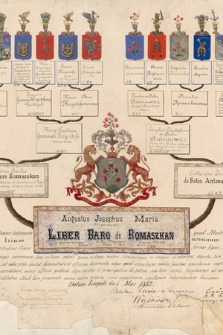 Dokument poświadczający szlachectwo barona Augusta Józefa Marii Romaszkana