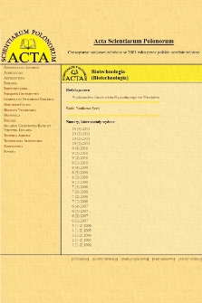 Acta Scientiarum Polonorum. Biotechnologia