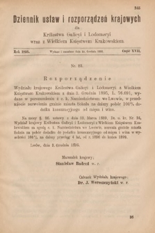 Dziennik Ustaw i Rozporządzeń Krajowych dla Królestwa Galicyi i Lodomeryi wraz z Wielkiem Księstwem Krakowskiem. 1895, cz. 17