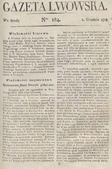 Gazeta Lwowska. 1818, nr 184
