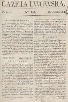 Gazeta Lwowska. 1818, nr 192