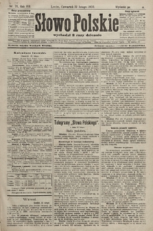 Słowo Polskie (wydanie poranne). 1903, nr 71