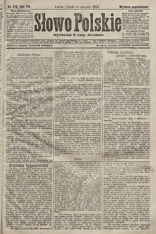 Słowo Polskie (wydanie popołudniowe). 1903, nr 378