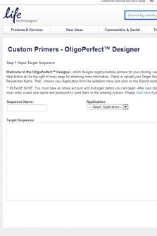 Custom Primers - OligoPerfect™ Designer