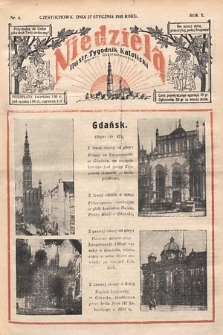 Niedziela : ilustrowany tygodnik katolicki Diecezji Częstochowskiej. 1935, nr 4