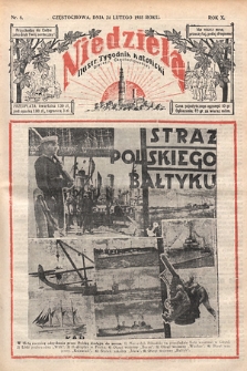 Niedziela : ilustrowany tygodnik katolicki Diecezji Częstochowskiej. 1935, nr 8