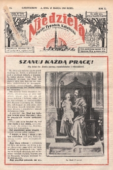 Niedziela : ilustrowany tygodnik katolicki Diecezji Częstochowskiej. 1935, nr 11