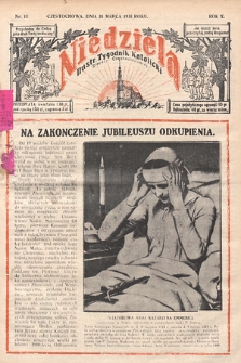 Niedziela : ilustrowany tygodnik katolicki Diecezji Częstochowskiej. 1935, nr 13