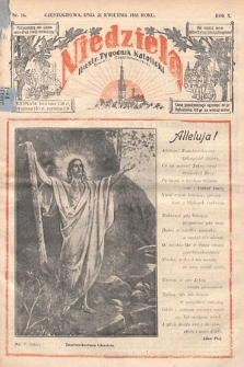 Niedziela : ilustrowany tygodnik katolicki Diecezji Częstochowskiej. 1935, nr 16