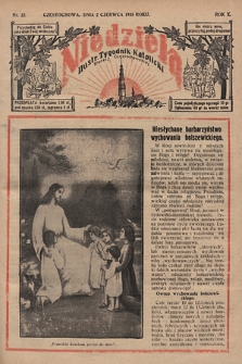 Niedziela : ilustrowany tygodnik katolicki Diecezji Częstochowskiej. 1935, nr 22