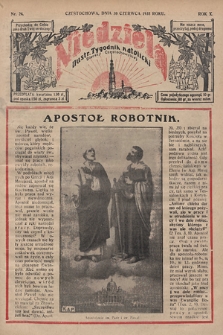 Niedziela : ilustrowany tygodnik katolicki Diecezji Częstochowskiej. 1935, nr 26