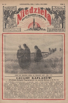 Niedziela : ilustrowany tygodnik katolicki Diecezji Częstochowskiej. 1935, nr 27