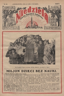 Niedziela : ilustrowany tygodnik katolicki Diecezji Częstochowskiej. 1935, nr 30