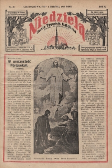 Niedziela : ilustrowany tygodnik katolicki Diecezji Częstochowskiej. 1935, nr 31