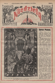 Niedziela : ilustrowany tygodnik katolicki Diecezji Częstochowskiej. 1935, nr 34