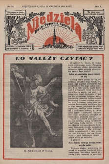 Niedziela : ilustrowany tygodnik katolicki Diecezji Częstochowskiej. 1935, nr 39