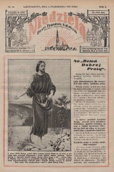 Niedziela : ilustrowany tygodnik katolicki Diecezji Częstochowskiej. 1935, nr 41