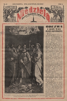 Niedziela : ilustrowany tygodnik katolicki Diecezji Częstochowskiej. 1935, nr 47