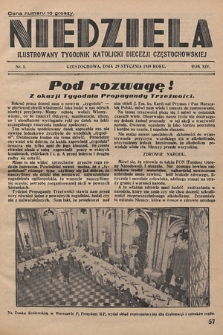 Niedziela : ilustrowany tygodnik katolicki Diecezji Częstochowskiej. 1939, nr 5
