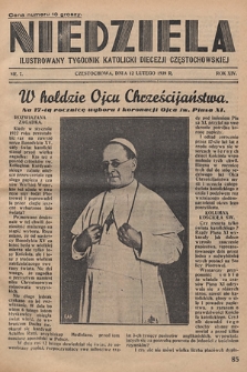 Niedziela : ilustrowany tygodnik katolicki Diecezji Częstochowskiej. 1939, nr 7