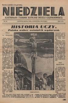 Niedziela : ilustrowany tygodnik katolicki Diecezji Częstochowskiej. 1939, nr 14