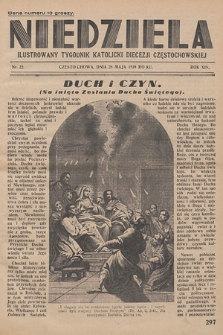 Niedziela : ilustrowany tygodnik katolicki Diecezji Częstochowskiej. 1939, nr 22