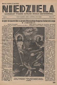Niedziela : ilustrowany tygodnik katolicki Diecezji Częstochowskiej. 1939, nr 23