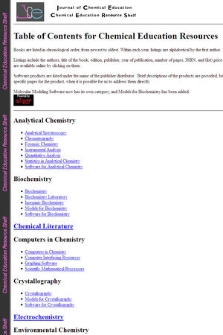 Table of Contents for Chemical Education Resources