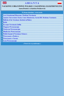 Arianta. Naukowe i fachowe polskie czasopisma elektroniczne ; Weterynaria