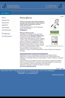 Polskie Towarzystwo Nauk Weterynaryjnych ; Societas Polona Scientiarum Veterinariarum ; Polish Society of Veterinary Sciences