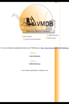 The Veterinary Medical DataBases - VMDB
