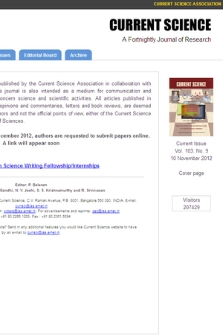Current Science Online : a fortnightly journal of research