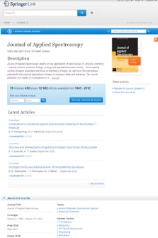 Journal of Applied Spectroscopy