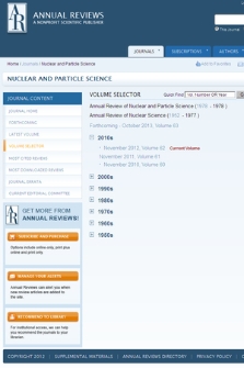 Annual Review of Nuclear and Particle Science