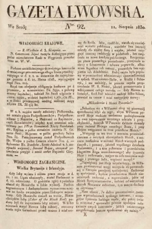 Gazeta Lwowska. 1830, nr 92