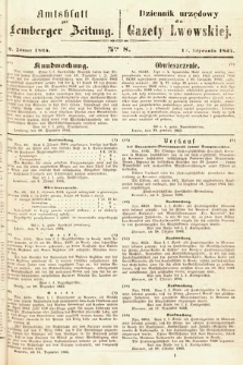 Amtsblatt zur Lemberger Zeitung = Dziennik Urzędowy do Gazety Lwowskiej. 1864, nr 8