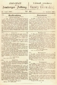 Amtsblatt zur Lemberger Zeitung = Dziennik Urzędowy do Gazety Lwowskiej. 1864, nr 15