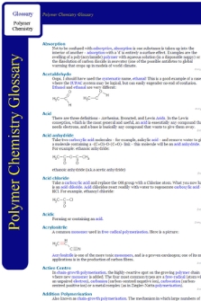 Polymer chemistry glossary