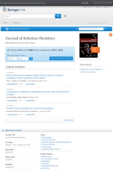 Journal of Solution Chemistry