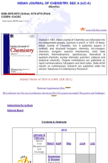 Indian journal of chemistry : section A