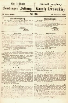 Amtsblatt zur Lemberger Zeitung = Dziennik Urzędowy do Gazety Lwowskiej. 1864, nr 20