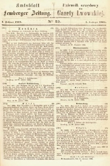Amtsblatt zur Lemberger Zeitung = Dziennik Urzędowy do Gazety Lwowskiej. 1864, nr 25